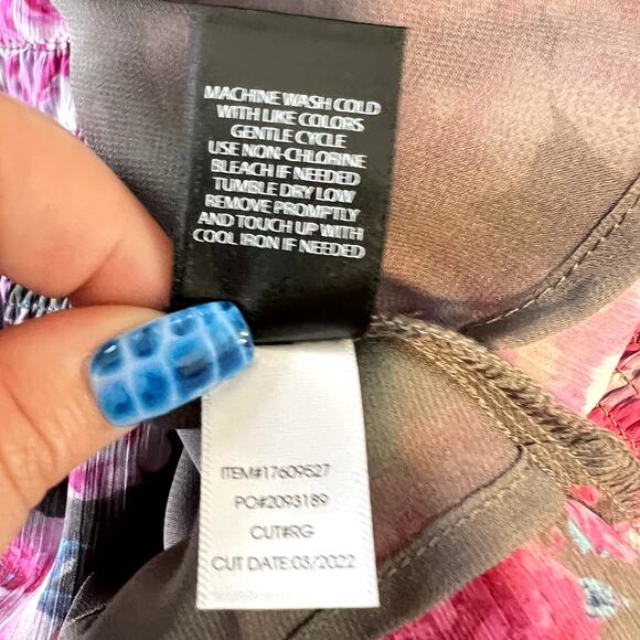 NWT Torrid Crinkle Chiffon Smocked Waist Off-Shoulder Top Floral Pink Plus 4X - Picture 14 of 14